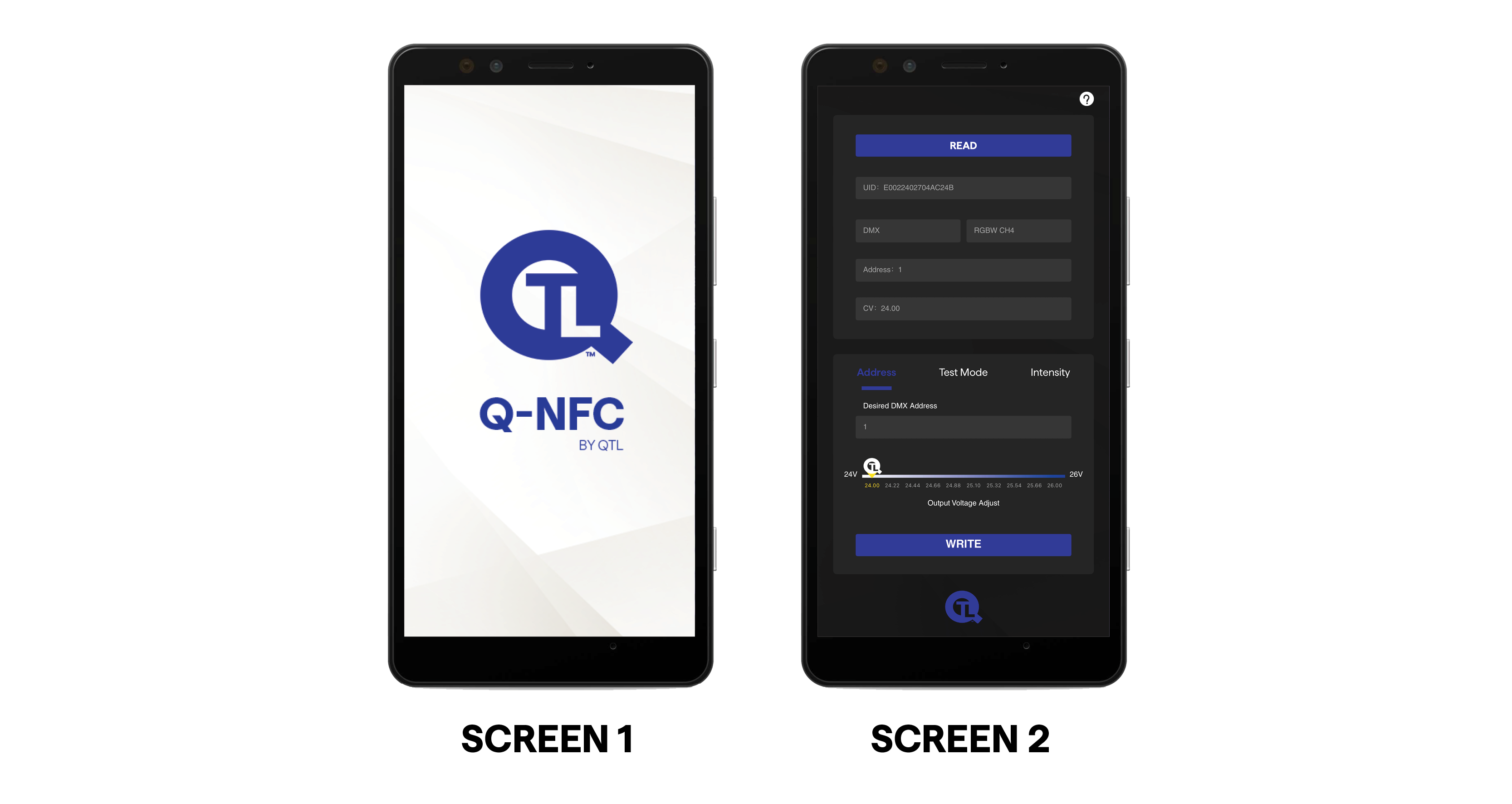 QTL NFC app home screen