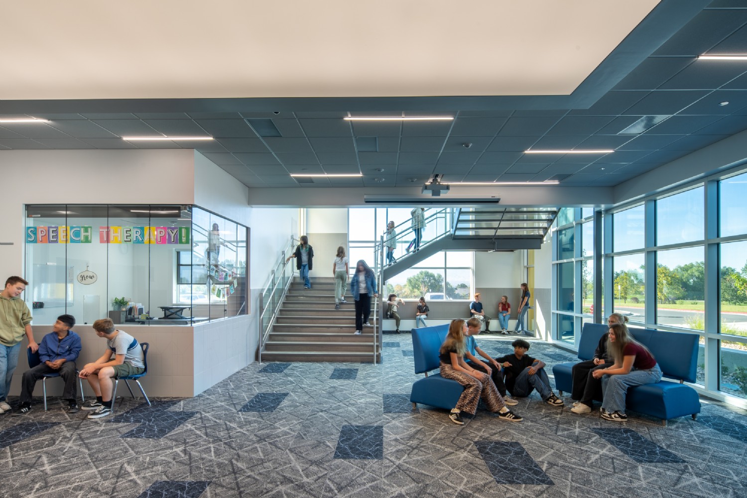 LED Lighting at Union Middle School Reading Room