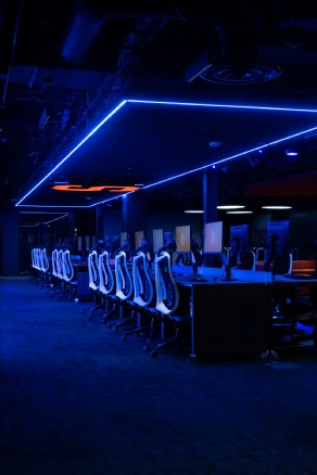 High-performance gaming lights illuminate esports arena with integrated linear fixtures and control precision.