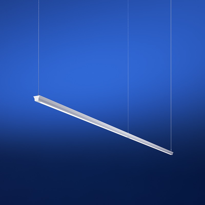 BOOM-INLINE is a suspended LED linear direct/indirect fixture that provides a long line of continuous light.