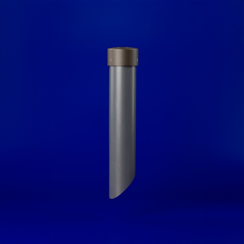 Q-MT-45 heavy-duty PVC direct burial landscape light stake with aluminum canopy, 12 or 18 inch lengths