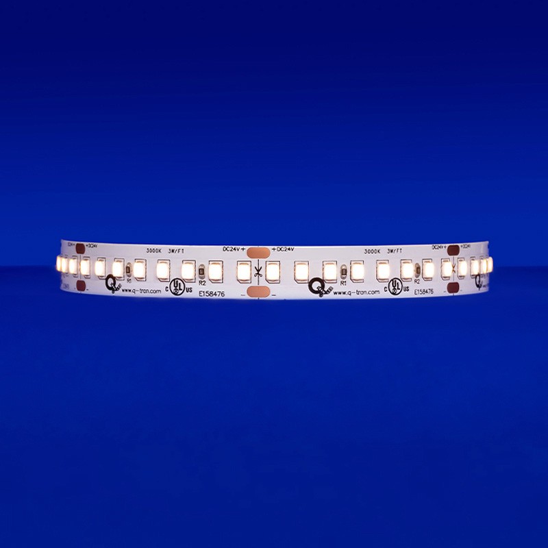 A  static white high-efficacy LED strip with 407 lm/ft at 3000K with 8 diodes per 2&quot; cut point