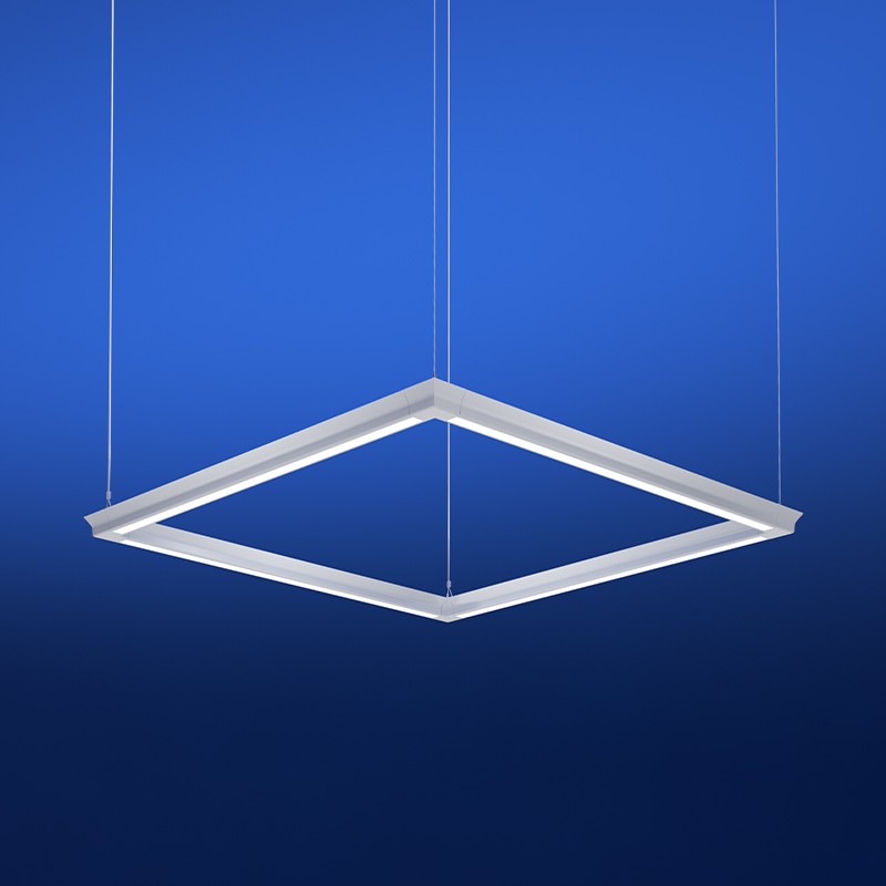 Highly customizable Square-Shape suspended LED linear direct/indirect fixture 