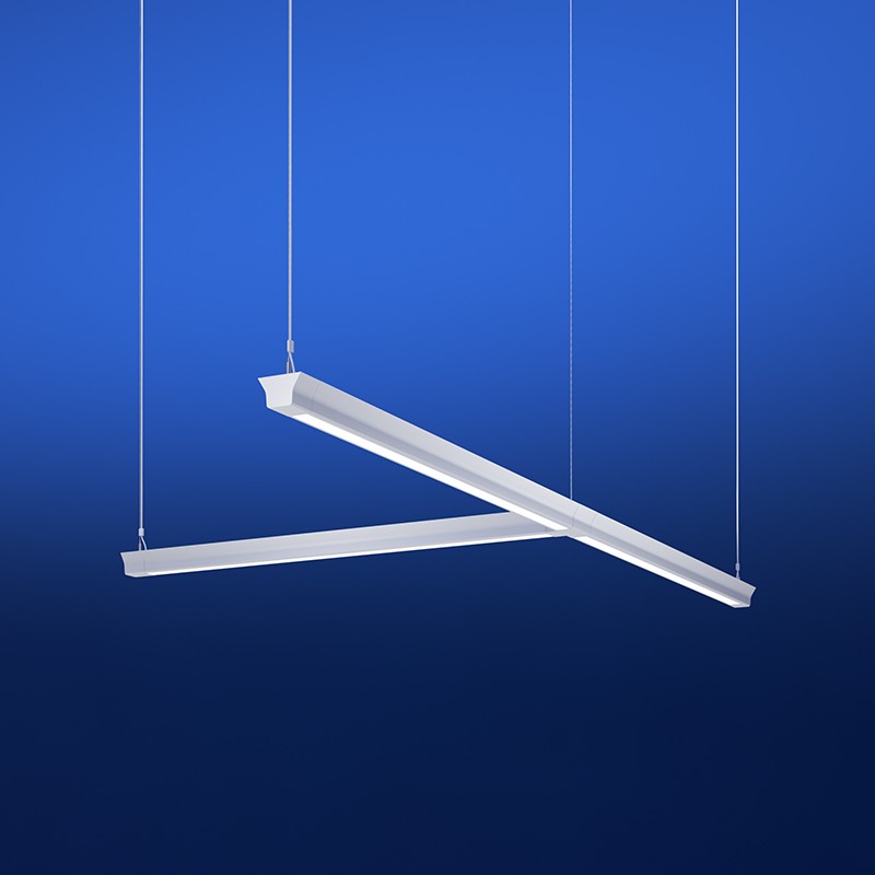 Highly customizable T-Shape suspended LED linear direct/indirect fixture