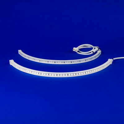 QTL's 120V LED strip for indoor/outdoor use, illuminating up to 100-foot runs. Options include direct hardwire or 2 prong plug. CCTs from 2400K to 3500K. 