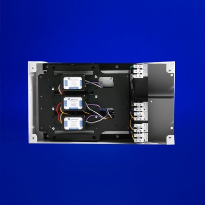 60W-300W LED power supply with Advance Xitanium drivers. Supports 0-10V PWM dimming, compatible with 12VDC/24VDC products. UL enclosure for 1-3 drivers/modules.