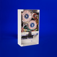 120-600W dual AC power supply features five tuning taps for accurate voltage adjustment. UL-listed for versatile mounting in various wall thicknesses