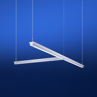 Highly customizable T-Shape suspended LED linear direct/indirect fixture