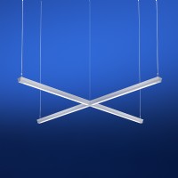 Highly customizable Cross-Shape suspended LED linear direct/indirect fixture